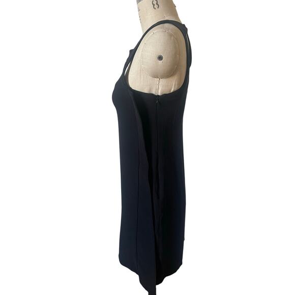 Hussein Chalayan Black Silk Crepe Sheath Dress w/ Cutouts Size 42/ US 10 - Picture 5 of 10